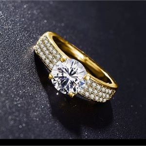 18k gold filled stamped and simulated diamond ring size 8 new